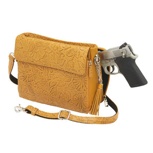 Tooled Cowhide Concealed-Carry Purse