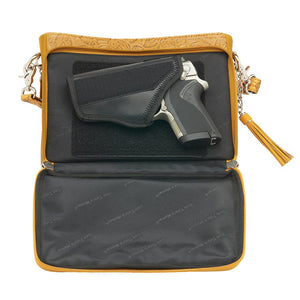 Tooled Cowhide Concealed-Carry Purse