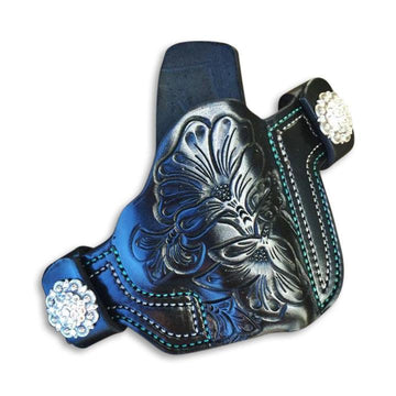 Women's Waistband Holster, Leather Floral Design