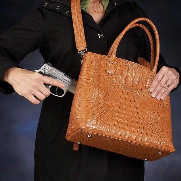 Ladies Concealed-Carry Purse | Croc Town Tote | Gun Goddess