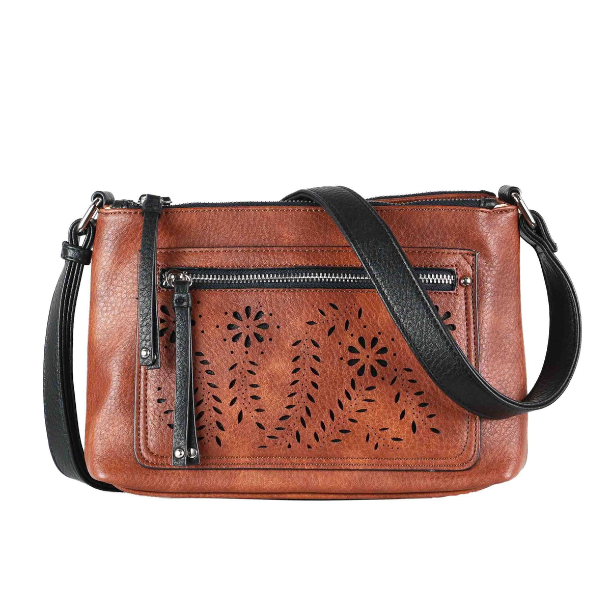 Leather Concealed-Carry Crossbody | Evelyn Purse | Gun Goddess Mahogany