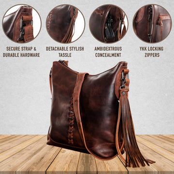 Concealed Carry Norah Large Leather Tote