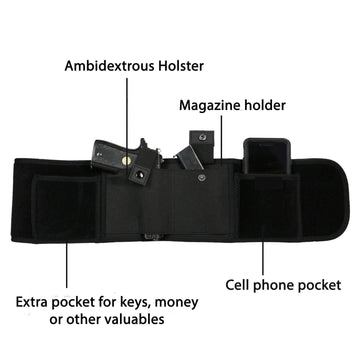 Neoprene Belly Band Holster Concealed Carry with Magazine Pocket