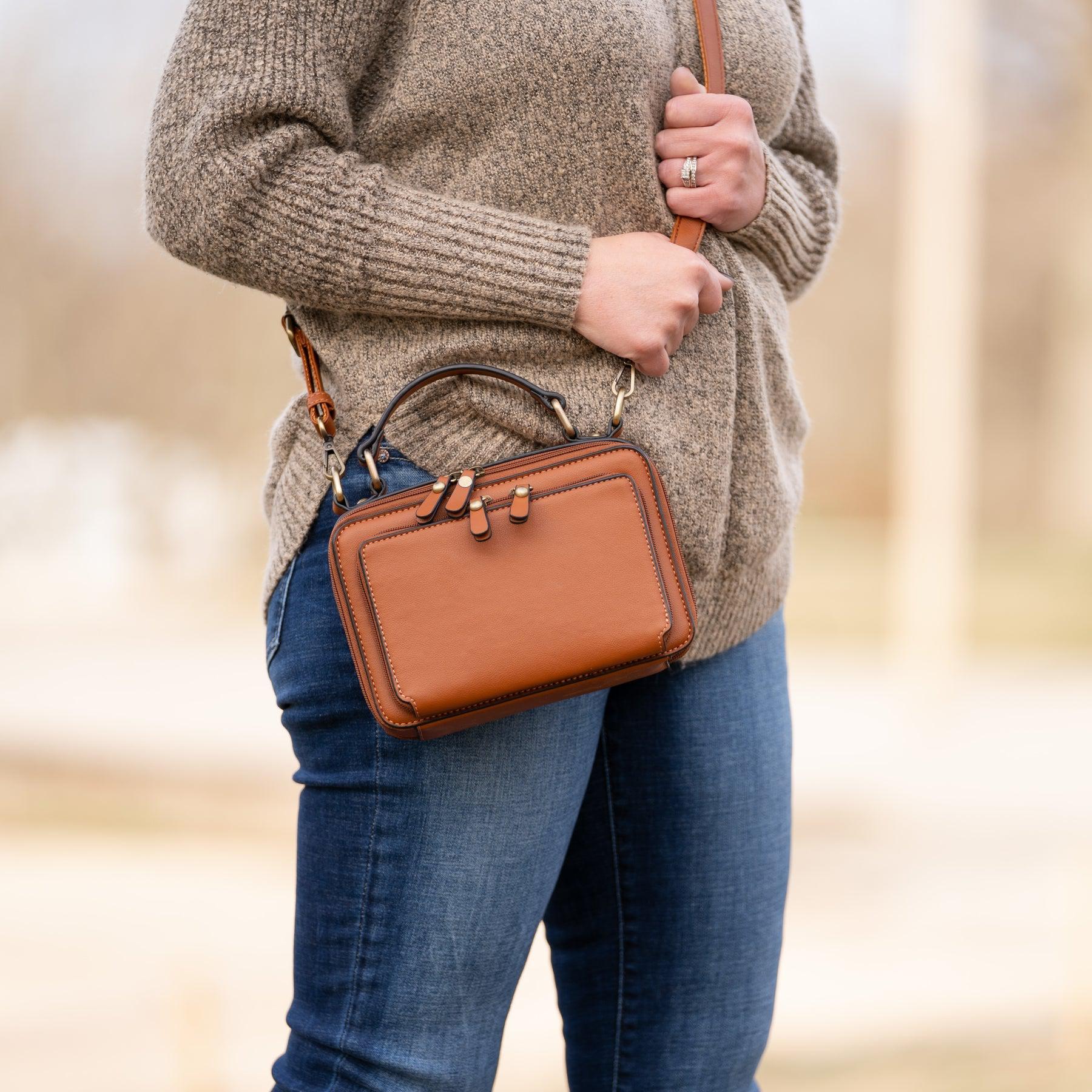 Top Handle Box Bag Chunky Chain Leather Open-top Clip Clutch Mini Bucket Bag  | POPBAE