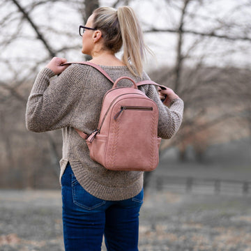 Allie Leather Backpack for Stylish Concealed Carry in Gray - Pistol Packn'  Mama